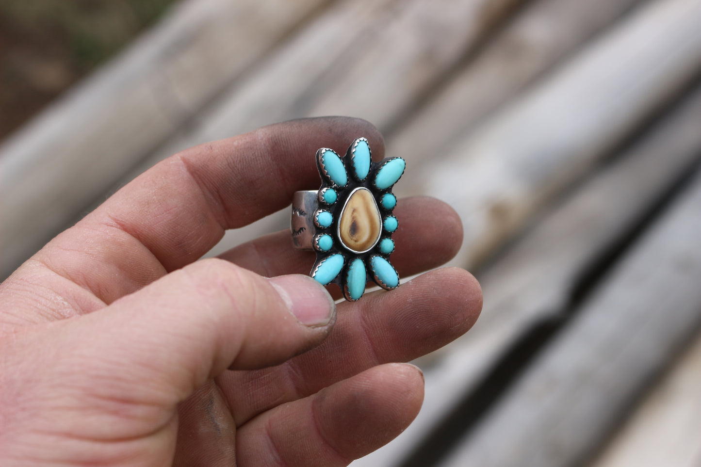 Turquoise Ivory Ring